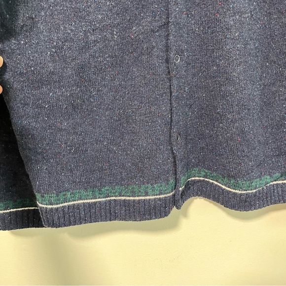 Percival Men’s XL Wool Cardigan - Navy Blue with Contrast Trim - Picture 10 of 14